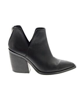 Vince Camuto Gigietta Black Pointed V-Cut Block Heel Ankle Bootie